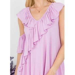 Chic Lilac Ruffle Blouse